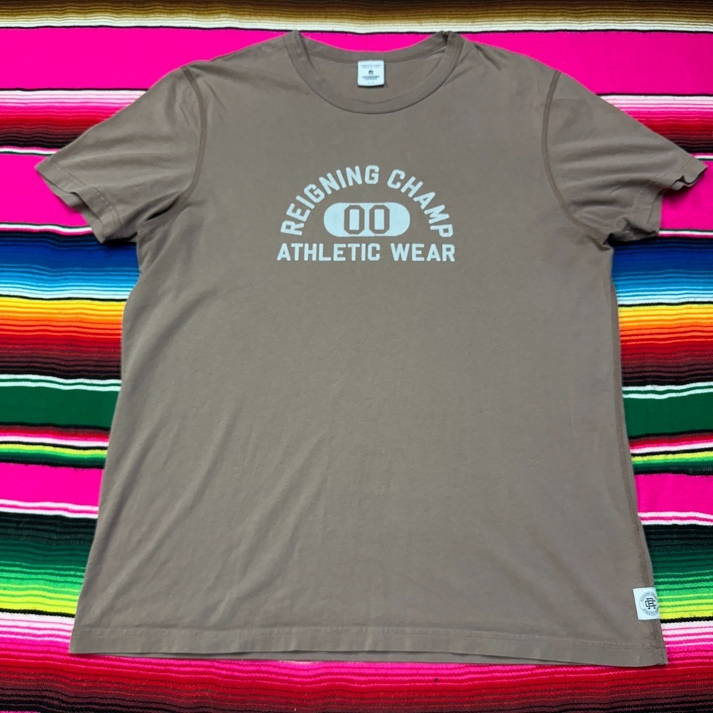 Reigning Champ T-Shirt Men's M Brown Short Sleeve Graphic Spellout‎ Print Canada